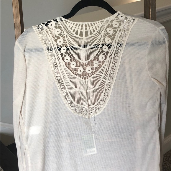 long creme cardigan with back detailing - Picture 3 of 3